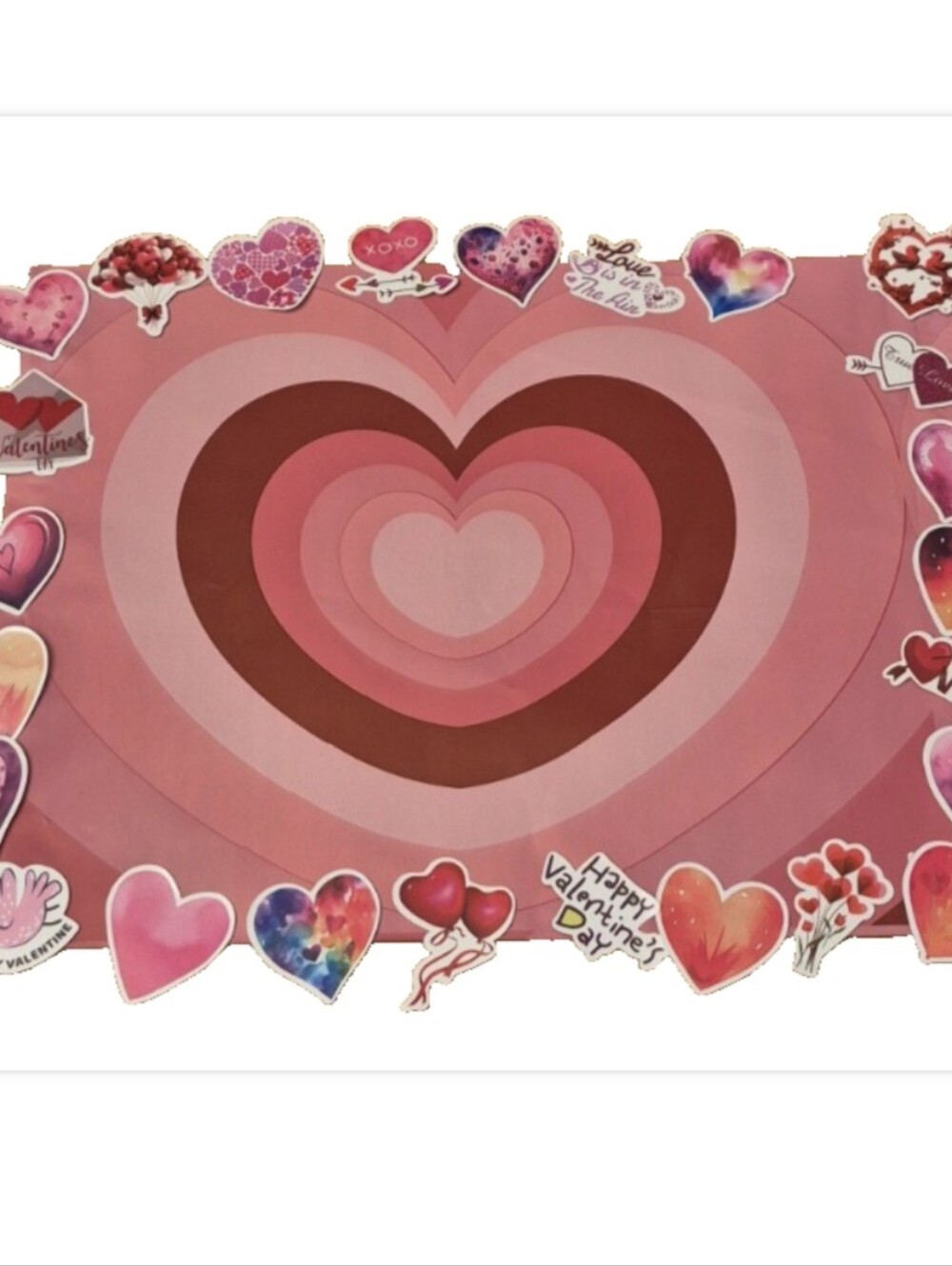 Poly Mailer Set 20 (14×17) + 20 Assorted Vinyl Stickers - Hearts Valentines Day